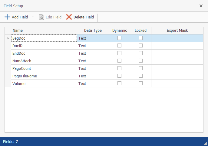 Deleting Fields | ReadySuite® | Load File Tool